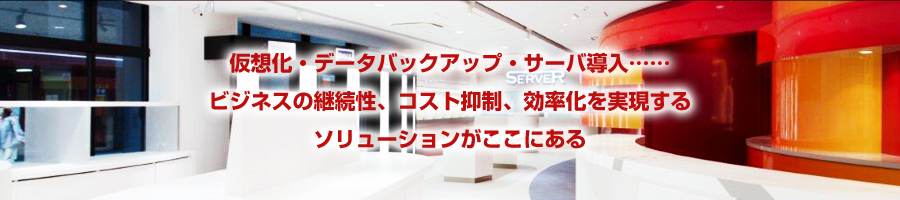 仮想化・データバックアップ・サーバ導入……ビジネスの継続性、コスト抑制、効率化を実現するソリューションがここにある